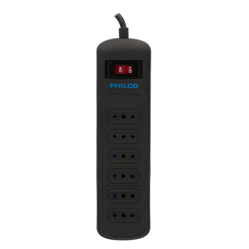 ALARGADOR-1.5MT---6-TOMAS-NEGRO---PROTECCION-PHILCO