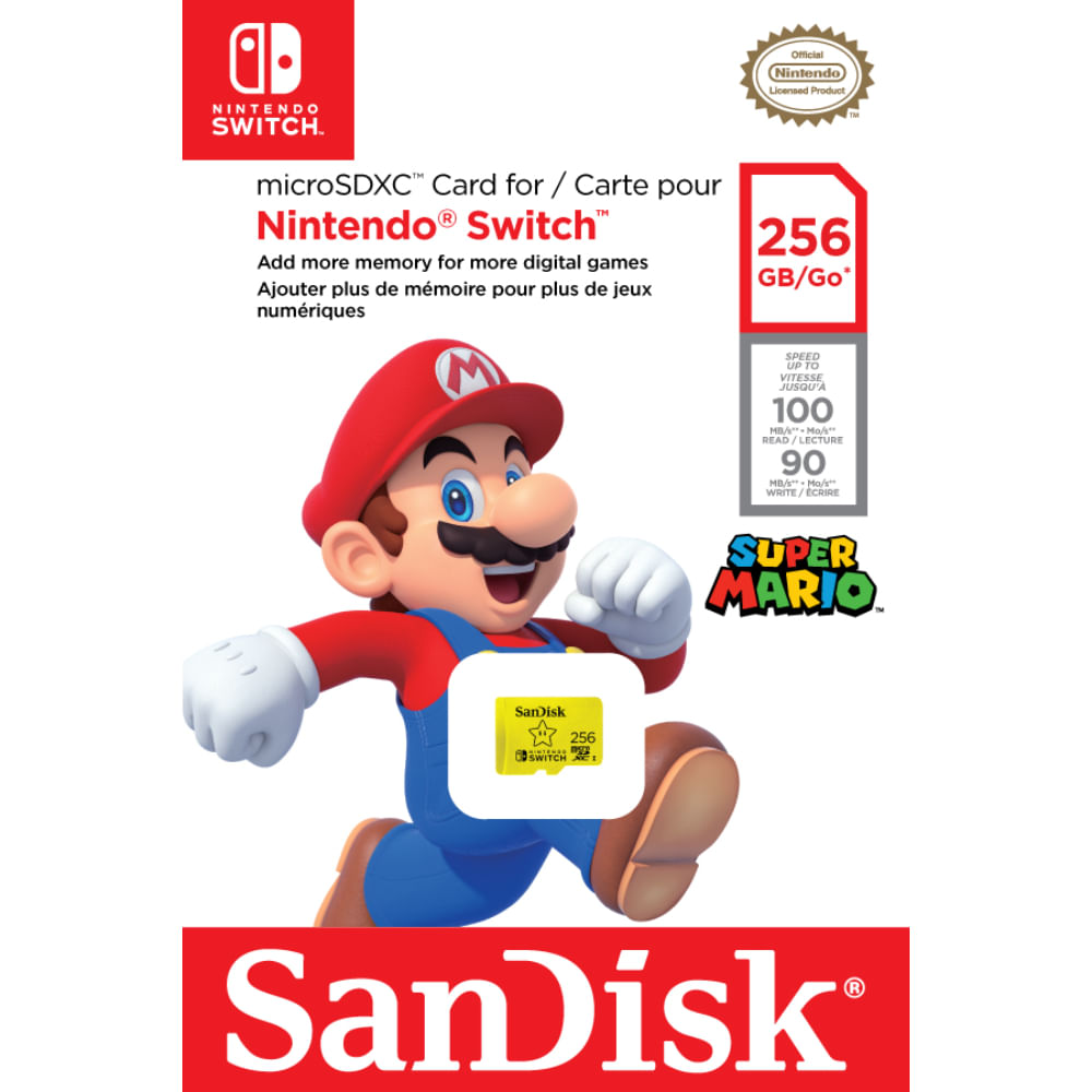 SANDISK TARJETA DE MEMORIA MICRO-SD 256GB NINTENDO SWITCH 100MB/s