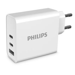 PHILIPS CARGADOR DE PARED CON 2 PUERTOS USB-C Y USB-A