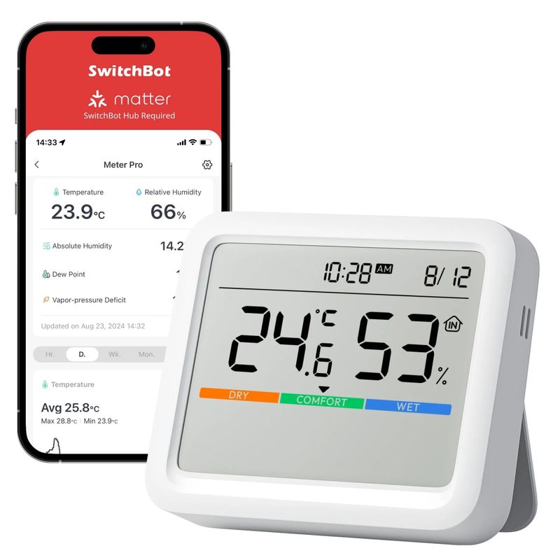 SWITCHBOT MONITOR AMBIENTAL INTELIGENTE 5 EN 1  METER PRO
