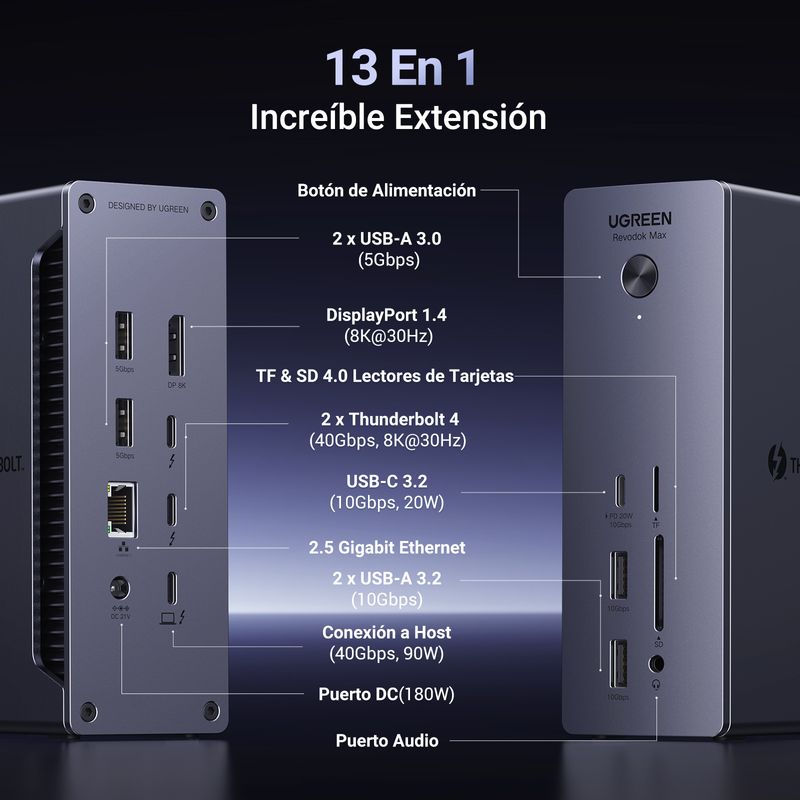 UGREEN-MULTIPUERTO-USB-C-13EN1-8K-DOCKING-STATION-COMPATIBLE-WIN-MAC-U710
