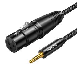 UGREEN CABLE DE AUDIO PARA MICROFONO XLR H A PLUG 3.5MM M REFORZADO 2 METROS  AV182