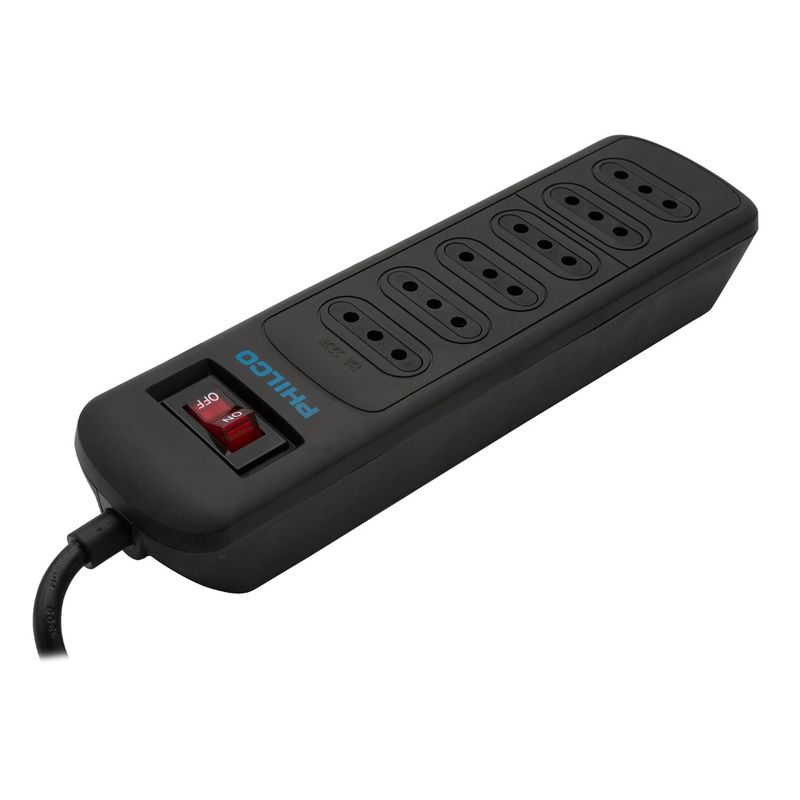 ALARGADOR-1.5MT---6-TOMAS-NEGRO---PROTECCION-PHILCO