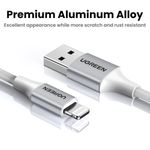 UGREEN-CABLE-LIGHTNING-CERTIFICADO-MFI---USB-A-2.4A-2-METRO-REFORZADO-BLANCO-US199