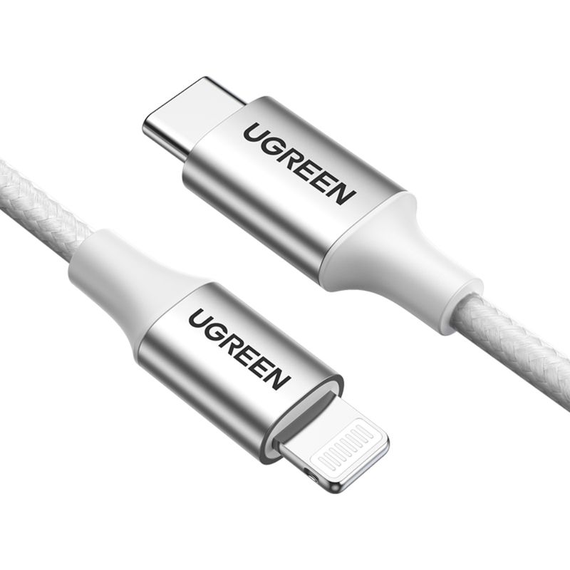 UGREEN-CABLE-LIGHTNING-CERTIFICADO-MFI---USB-C-3A-1-METRO-REFORZADO-GRIS-US304