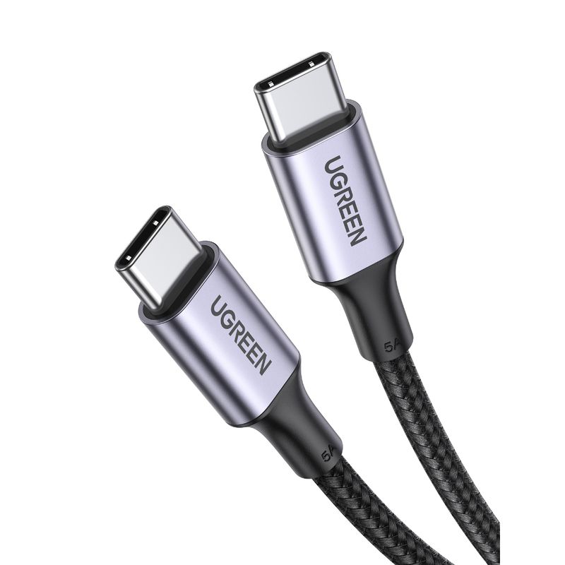 UGREEN-CABLE-USB-C---USB-C-3.1-DATAPOWER-100W-MAX-1-MTS-REFORZADO-BLACK-US300-