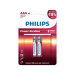 PHILIPS BLISTER DE PILAS ALCALINAS  AAA X 2  LR03P2B