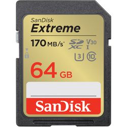 SANDISK TARJETA SD EXTREME 64GB UHS-I 170MB/S - 80 MB/S SDSDXV2-064G-GNCIN
