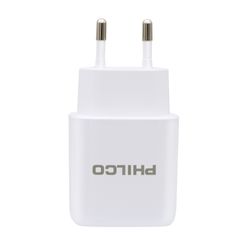 PHILCO CARGADOR DE PARED QC3.0 PUERTO TIPO C Y CABLE TIPO C