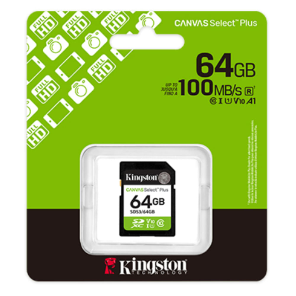 KINGSTON TARJETA DE MEMORIA SDXC 64 GB CANVAS SELECT PLUS 100 MB/S