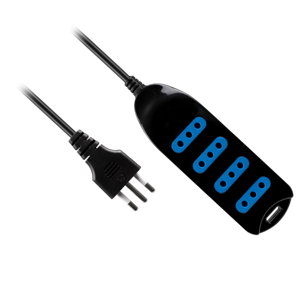 PHILCO ALARGADOR MULTIPLE 4 POS. 3.00 MT BLACK