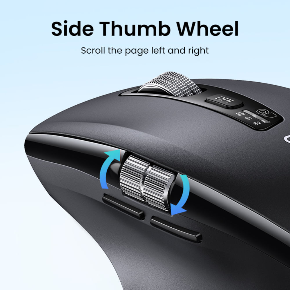 UGREEN MOUSE INALAMBRICO ERGO MULTI-MODO 2.4GHZ+BT SCROLL LATERAL
