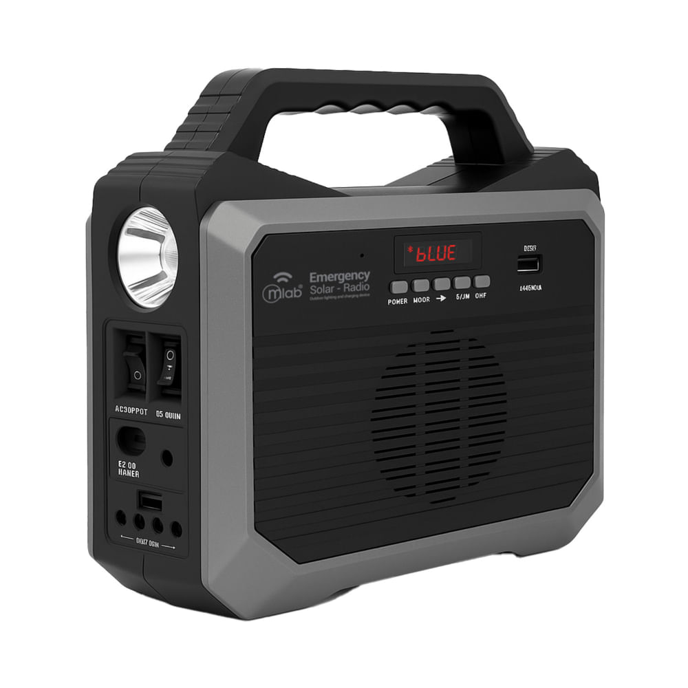 MLAB EMERGENCIA SOLAR 10.000AH  + LAMPARA + 3 AMPOLLETAS + RADIO CON USB/TF/BT 9653