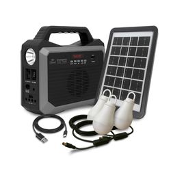 MLAB EMERGENCIA SOLAR 10.000AH  + LAMPARA + 3 AMPOLLETAS + RADIO CON USB/TF/BT 9653