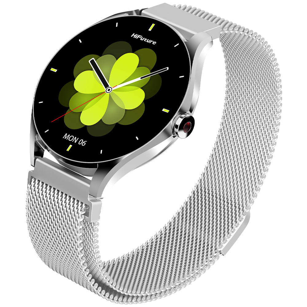 HIFUTURE SMARTWATCH AURA2 METALICO SILVER WATERPROOF PANTALLA 1.32 PULGADAS AMOLED