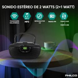 PHILCO RADIO BOOMBOX  CD PBB2005BT-BK
