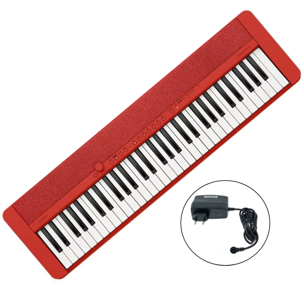 CASIO TECLADO 61 TECLAS CT-S1RDC2 ROJO - Casa Royal