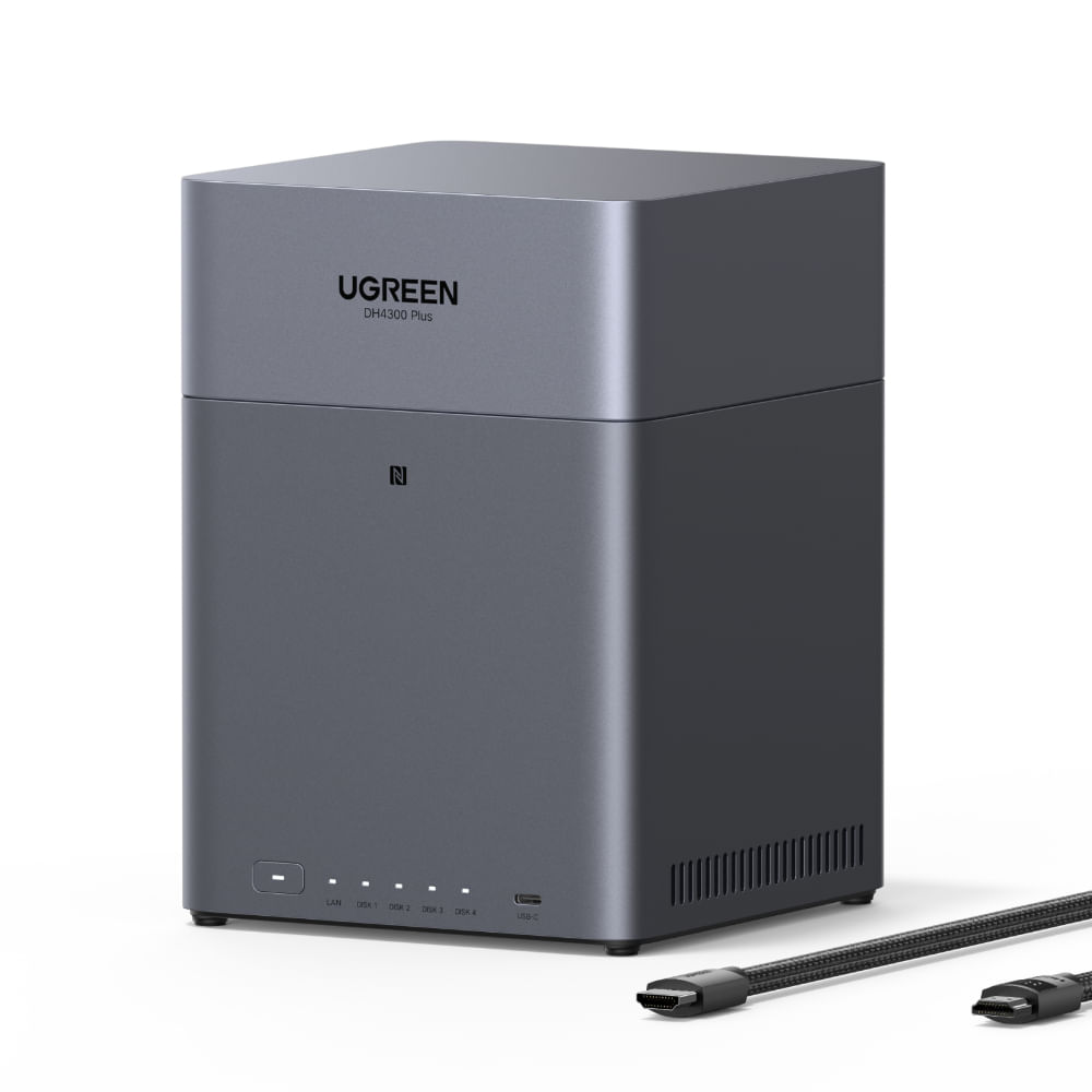 UGREEN SERVIDOR NAS 4 BAHÍAS 120TB CON CPU OCTA CORE, HDMI 4K, 2.5GBE NASYNC DH4300 PLUS