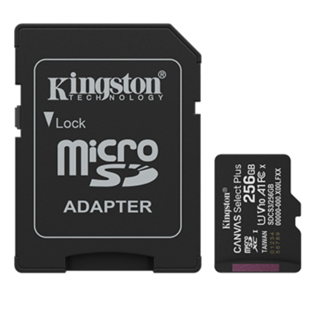 KINGSTON TARJETA DE MEMORIA MICRO SD 256 GB CANVAS SELECT PLUS 150 MB/S UHS-1 U1 V10 A1 SDCS3/256GB
