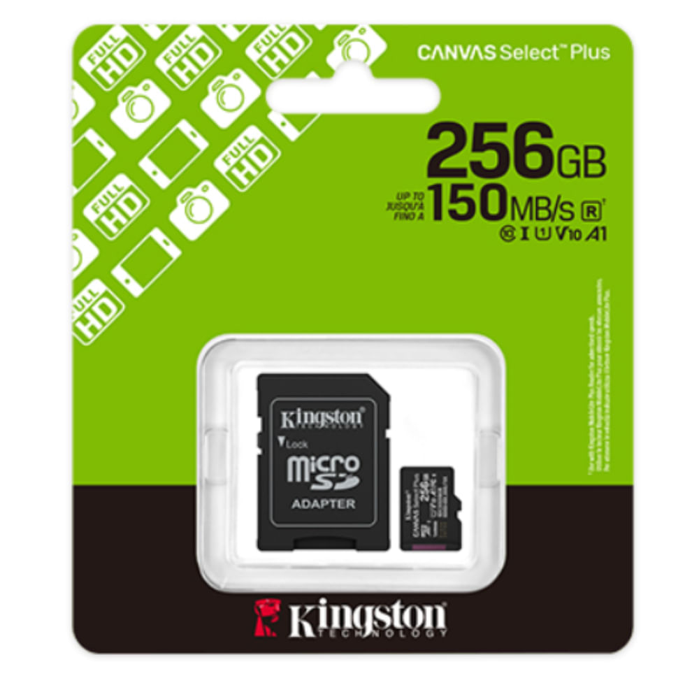 KINGSTON TARJETA DE MEMORIA MICRO SD 256 GB CANVAS SELECT PLUS 150