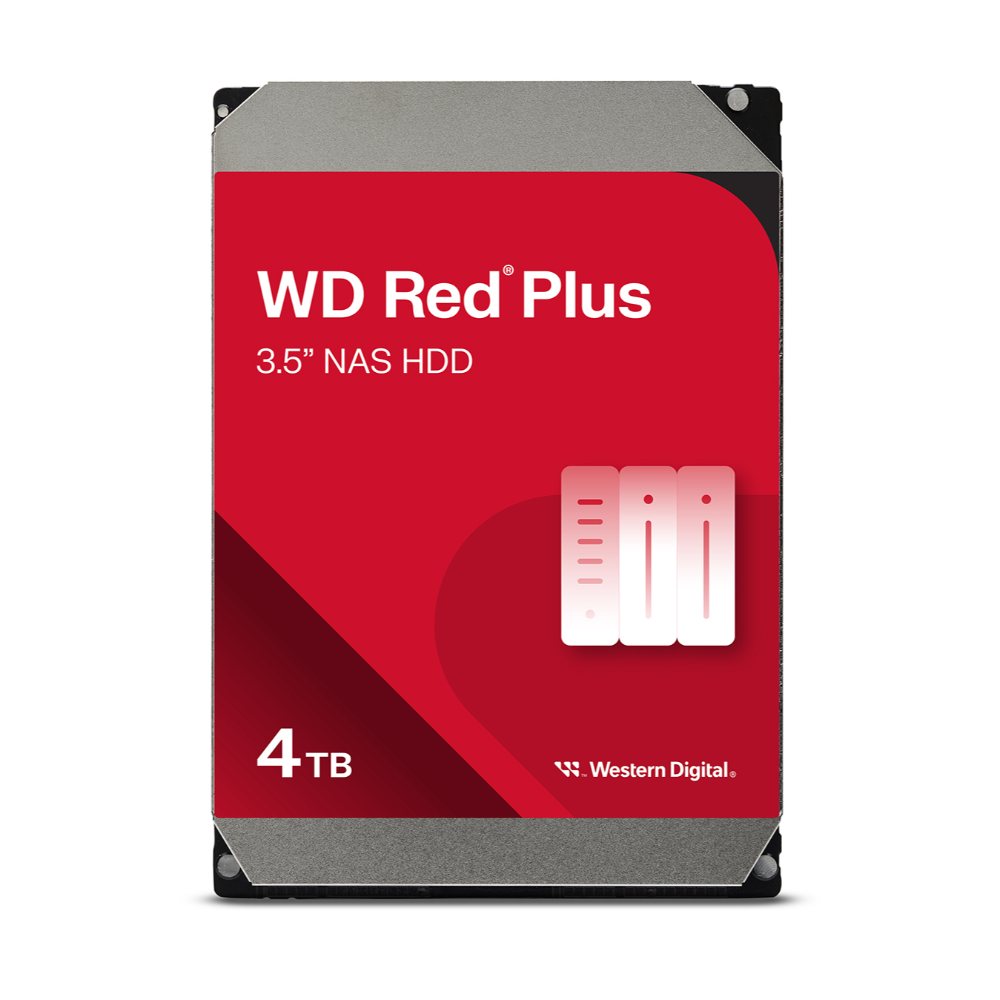 Western Digital WD Red Plus 4TB HDD 本体 WESTERN DIGITAL DISCO DURO INTERNO 4TB RED PLUS NAS 3.5 SATA 180